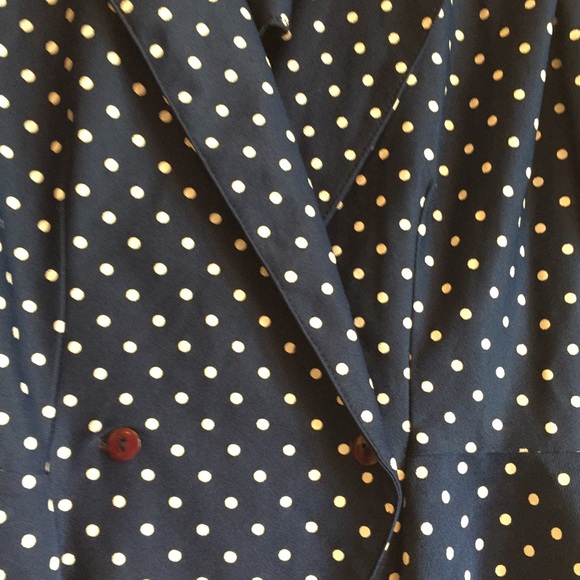 VintageWoman’s S Navy Polkadot Polyester Skirt Set - Picture 7 of 10